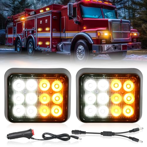 Image of Nilight 12LED Magnetic Wireless Trailer Lights 2PCS Amber and White