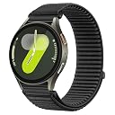 XMUXI Nylon 20mm Watch Strap Compatible with Galaxy Watch 7/6/5/4 40mm 44mm Strap,Compatible with Huawei Watch GT3/GT2 42mm/Forerunner 165/158/Vivoactive 6/5/3 Quick Release Sport Band (Black) gallery image