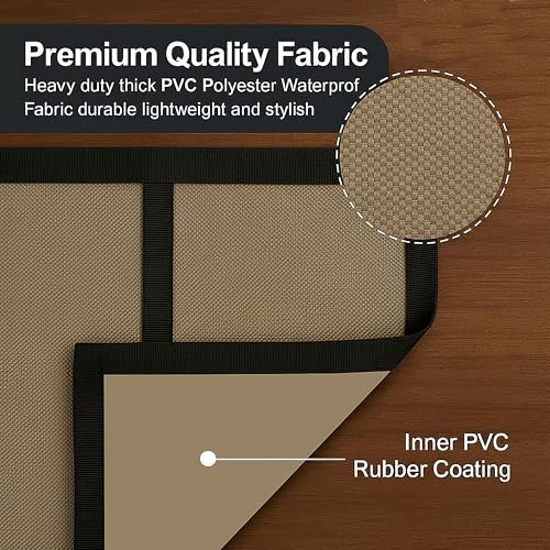 Image of Refrigerator Single Door Waterproof, Dustproof, Refrigerator Top Cover, Protective Cover for Fridges with Extra Storage Space Nylon Top cover with 6 Storage Pockets ( Brown, 130 x 54 cm )