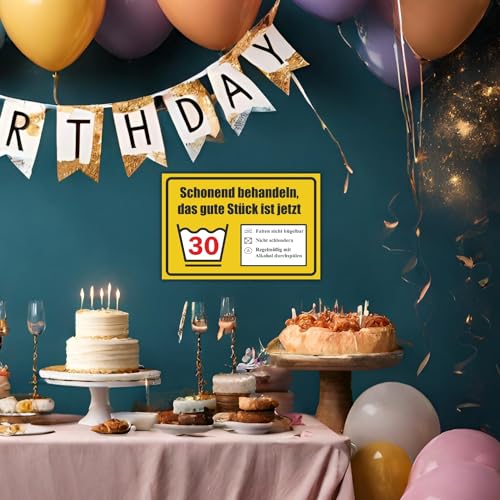 BerpaHome 30 Geburtstag Schild für Frauen und Männer - Deko Geschenke Schild zum 30 Geburtstag - 30x20 cm x 3 mm Kunststoff