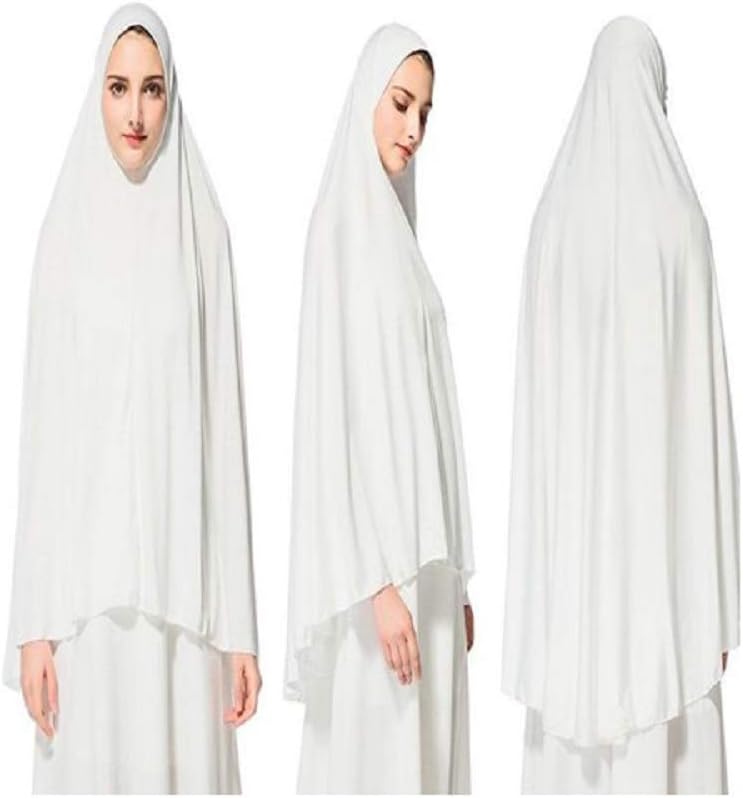 GENER White Hajj Umrah Long Prayer Dress Ehram Ihram Hijab Under Scarf Bone Bonnet