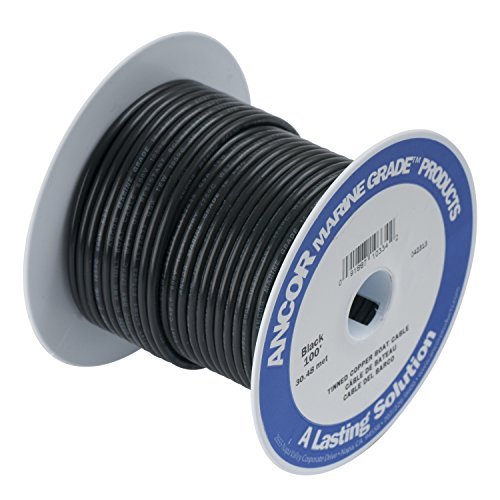 Ancor 102010 Marine Grade Electrical Primary Tinned Copper Boat Wiring (16-Gauge, Black, 100-Feet) Size: 100 Feet Color: Black Style: 16 AWG, Model: 102010, Outdoor & Hardware Store