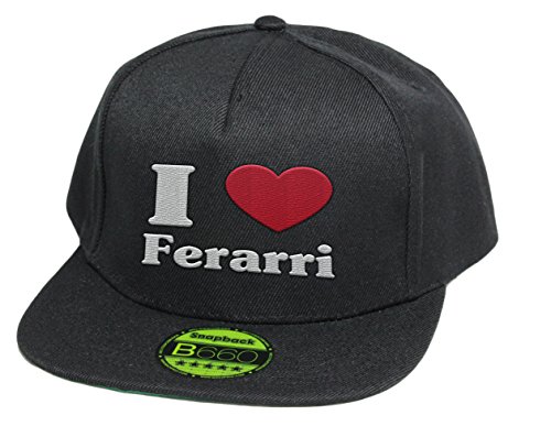 Preisvergleich Produktbild simpleandsweet I Love Ferarri, Snapback Cap, 5 Panel / Pureblack