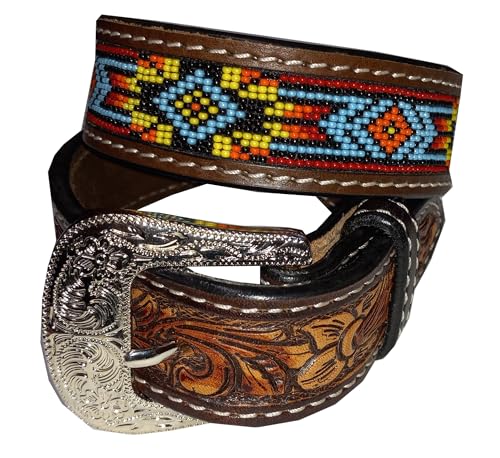 Twisted X Men’s Red Floral Beaded Belt (30