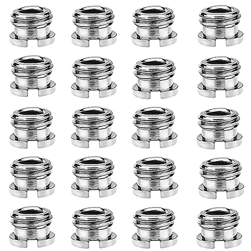 CESFONJER Vite Adattatore Standard Filettatura, 1/4" a 3/8" Adattatore Vite Treppiede, per treppiedi e monopiede di videocamera (20pcs)