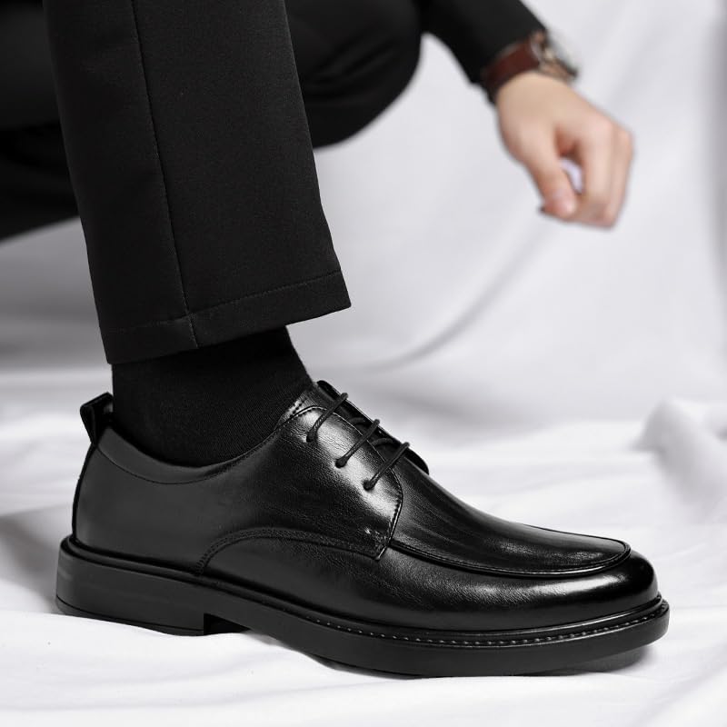 Men's Dress Shoes Leather Mens Formal Shoes Black Oxford Shoes Men Lace Up Classic Shoes Mens Casual Dress Shoes Anti-slip Low Top Non Slip Prom3