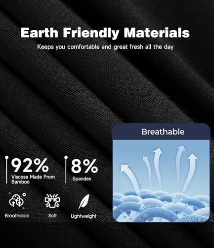 Image of BAMBOO COOL Men's Ultra ComfortSoft Underwear, Moisture Wicking & Breathable No Ride Up Boxer Briefs with Fly, Multipack