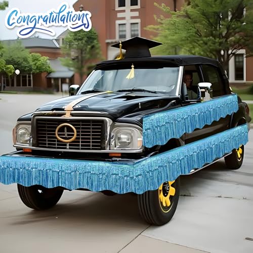 Image of LOLStar Blue Foil Fringe Tinsel Garland, Tinsel Streamers Banner, 6 Pack | 60Ft Tinsel Streamers, Shiny Blue Tinsel Fringe Banners for Wedding, Birthday, Anniversary, Christmas, New Year Party Decor