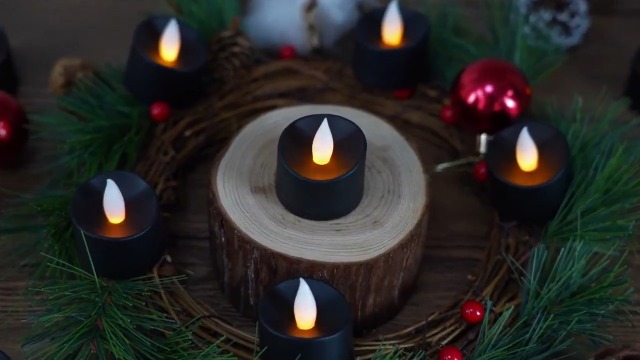 Image of Black Ambience Kit - 24 Pack Premium LED Tea Lights for Modern Home Decor, Memorial Services & Dark Themed Parties (Black Base, 24 Pack)