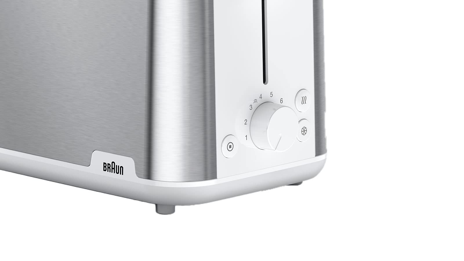 Braun Toster PurShine, 2-gniazdowy, 8 poziomów opiekania, funkcje podgrzewania i rozmrażania, taca na okruchy, HT1510WH, 900W, biały