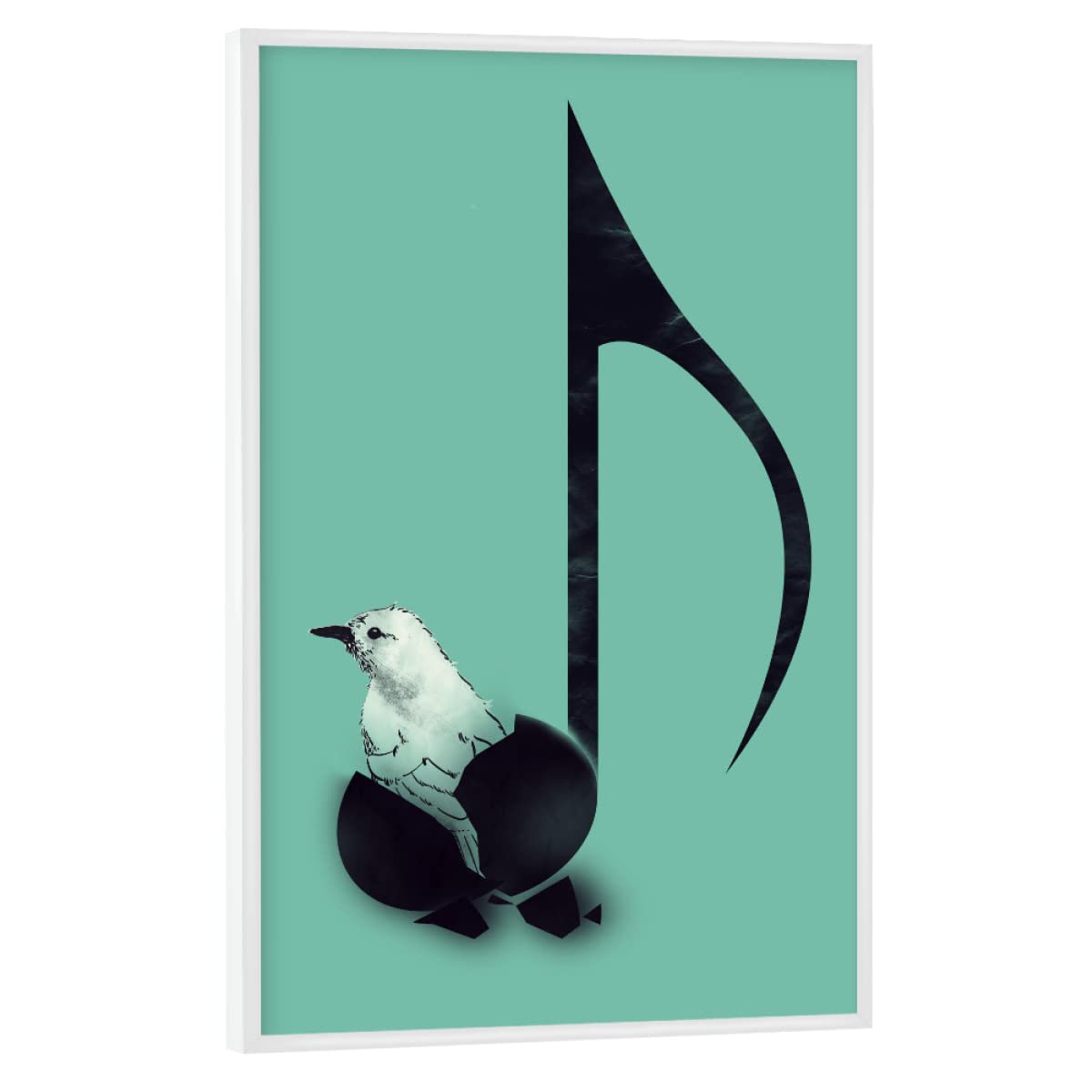 artboxONE Poster mit weißem Rahmen 75x50 cm Musik Born to Sing - Bild Vogel Band geboren