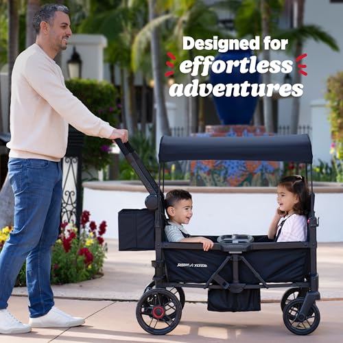 Image of Radio Flyer Voya 2.0 2-Seat Stroller Wagon, for Kids 6+ Months, Lightweight
