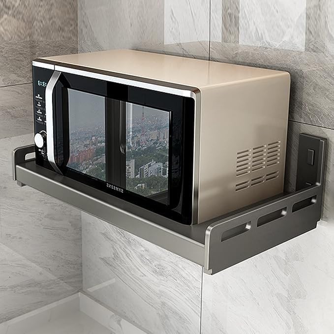 Support mural micro-ondes 50 cm fixe pour une cuisine moderne