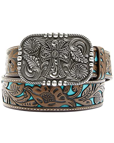 Shyanne Women's Tooled Cross Leather Belt - Saho21bt12
