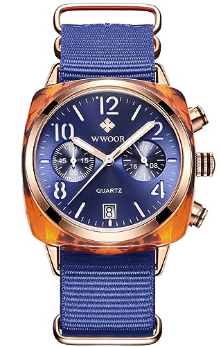 FANMIS Men Women Classic Sports Military Watch Outdoor Waterproof Watch Multi Function Tactics LED Watch Fashion Nylon Band Chronograph for Unisex