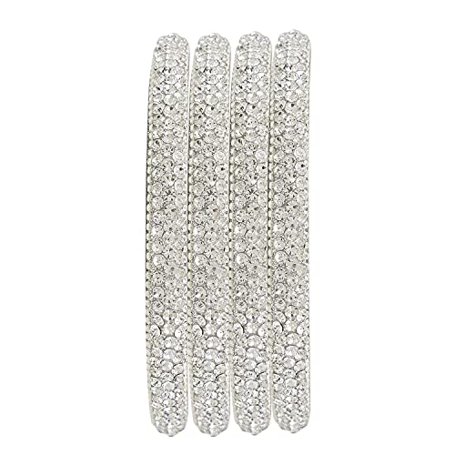 Efulgenz Crystal Bangles for Women Indian Rhinestone Bracelet Bangle Set Stone Bangles Wedding Bridal Bracelet Jewellery Bollywood Bangle Set