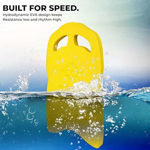 Image of Nivia SpeedBoard for Swimming, Sports Swimming Floats for Adults-Kids, Kickboard for Beginners Training, Float Pad with All Holding Angles (Yellow)