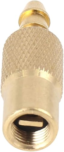 Miniatura 6 de X AUTOHAUX Adaptador de portabrocas de aire de 0.256 in, inflador de neumáticos, bomba de compresor, accesorios de conexión, tono dorado para