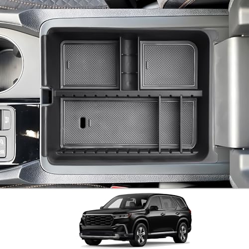 Image of CDEFG Center Console Organizer Compatible with 2023-2025 Honda Pilot /2024-2026 Ridgeline /2024-2026 Passport Accessories Middle Console Organizer Armrest Tray Storage Box