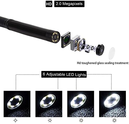 Amazon Cly Usb内視鏡検査カメラfor Iphone Android 5 5 Mm 2 0 Mp Cmos 1080p Hd防水semi Rigidボアスコープ蛇カメラ検査のための魚タンク シンクclog モーターengine 16 5ft 顕微鏡 通販