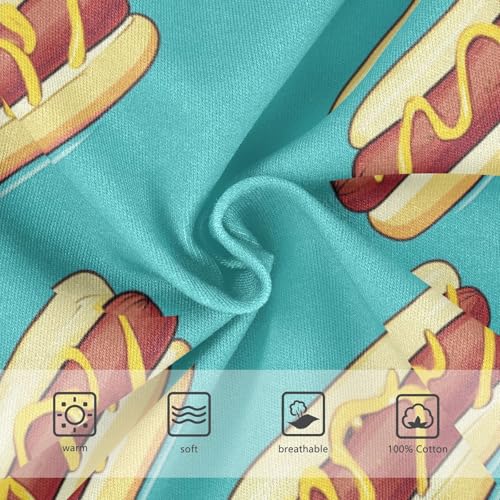 Wusikd Hot Dogs Boys' Underwear Cotton Turquoise Boys Briefs Soft Toddler Underwear 2T3