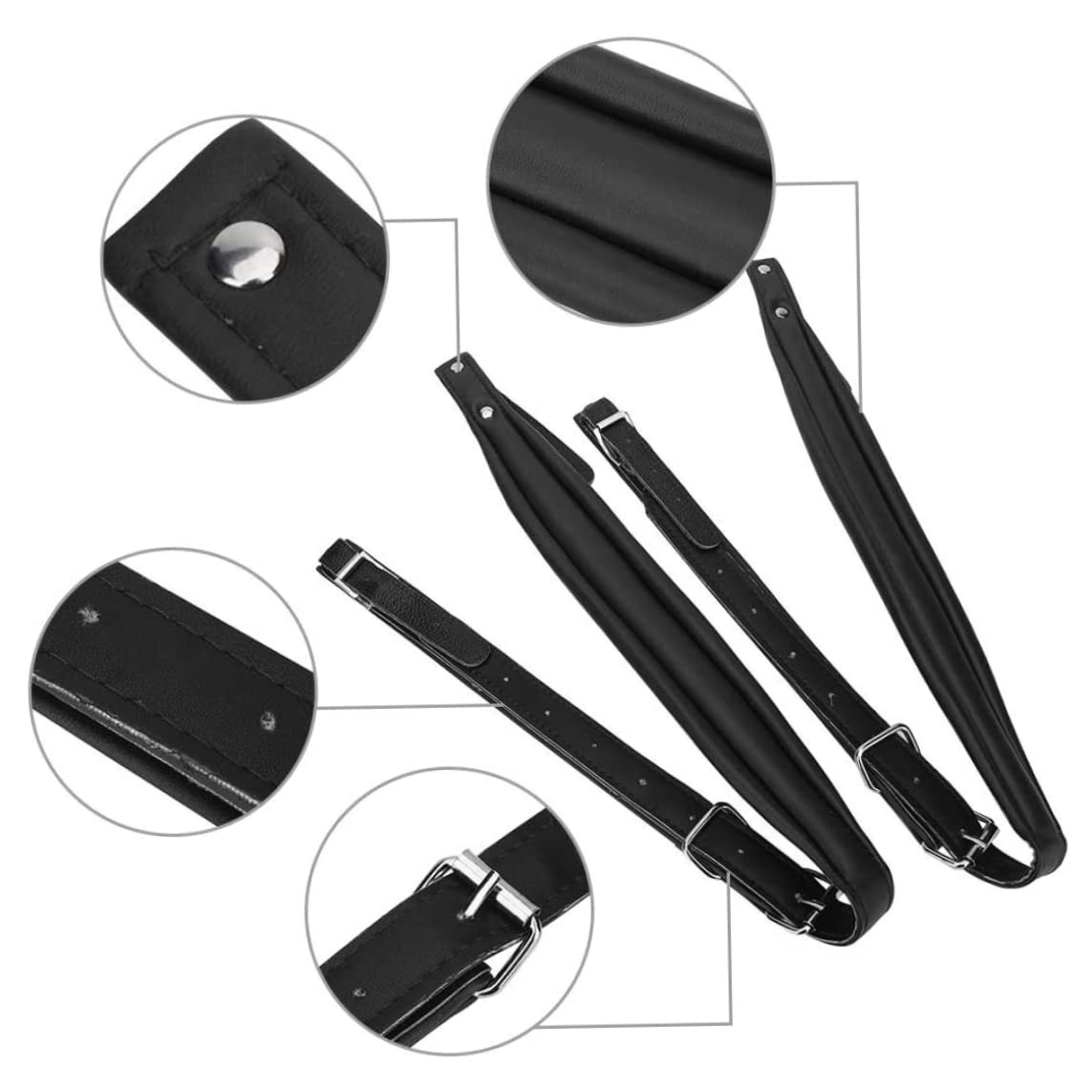Sangles D'accordéon Carrosses De Piano Rembourrées Bandes En Cuir Bandes Basses Basses En Cuir Pu Réglable Bretelles Universal Bretelles Courroie 2pcs