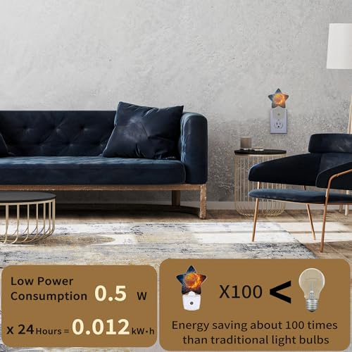 Image of Basketball Fire Night Lights Plug into Wall with Dusk to Dawn Sensor,Lamp for Bedroom Bathroom Hallway Nightlight for Women Girls