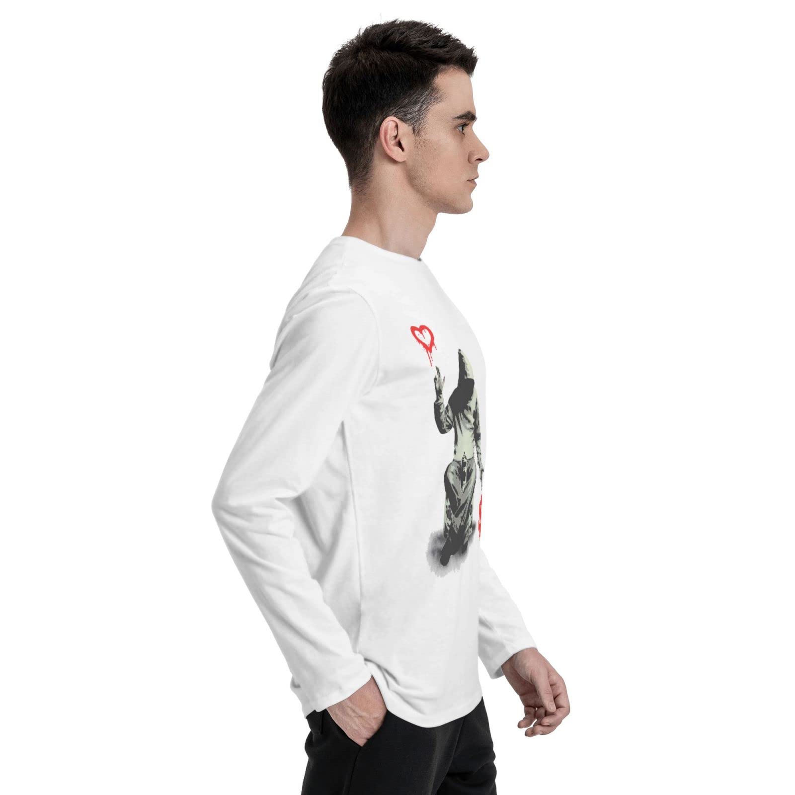 Amazon.co.jp: 長袖 メンズ 白tシャツ Banksy バンクシー 愛とお金 