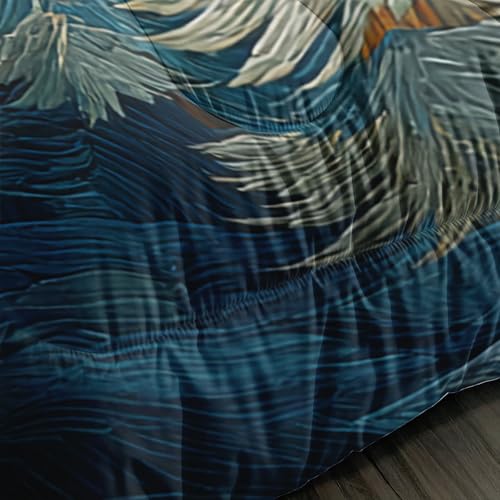 Image of AILONEN Queen Size Comforter Set,Mountains Forest Landscape Art Bedding Set for Room Decor,Lightweight Micorifber Duvet with 2 Pillowcases,3Pcs