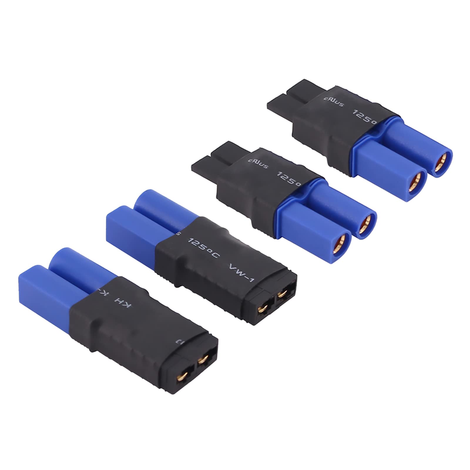 rflaueo 4pcs Compatible with TRX to EC5 Male Female RC Connector Adapter(E43-4)