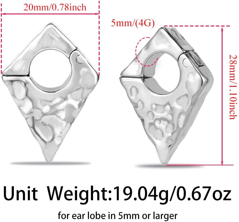 2PCS Ear Weights for Stretched Ears Gauges Stainless Steel Dangle Gauge for Women Men Ear Hanger Stretcher Piercings