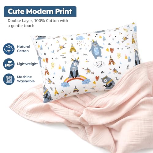 Image of a baby cherry Kids Pillow with 1 Pillowcase-30x45 cm | Perfect Toddler Pillow for Sleeping |Little Baby Pillow for Boys & Girls (2Yr to 6 Yr)