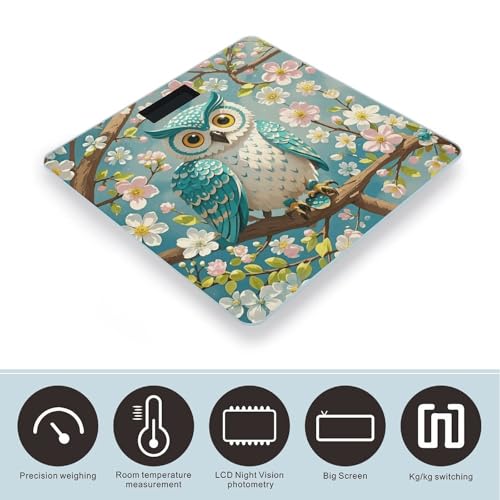 Báscula Digital para Baño de Vidrio Templado Turquesa miniatura 3