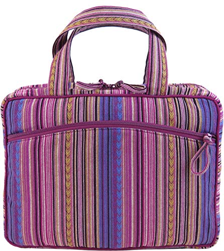 Shenaini Large Bible Cover for Women - Ladies Bible Case Large Size - Chic Bible Covers for Women with Pockets, Handles & Zipper - Bible Covers for Women - Bible Carrying Case (Plum)