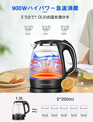 HAGOOGI 電気ケトル GEK-1800-B の商品画像 5