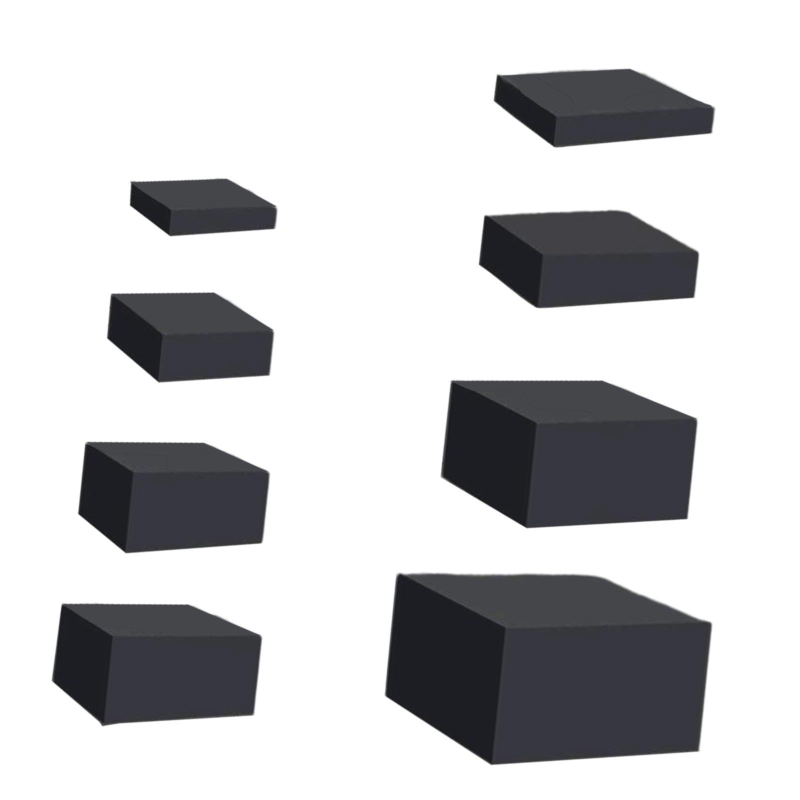 8 elevadores de acrílico para bufé, soportes negros para exhibición de alimentos para postres y joyas, elevadores de cubos de anidación, perfectos para eventos, catering y decoración de mesa