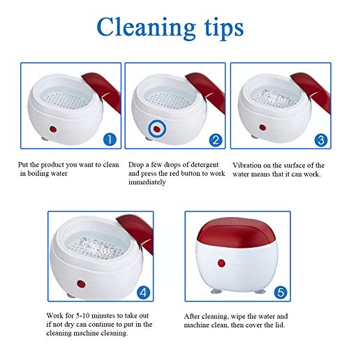 Mini Ultrasonic Cleaner Jewelry Cleaner Machine for Cleaning Watches Rings Necklaces Diamonds Earrings Dentures Coins Folding Sunglasses Home Use