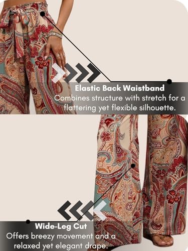 Image of GRECIILOOKS Trouser For Woman | Sharara For Women |Women's Boho Harem Pants | Printed Palazzo Pant For Womans Loose Fit Baggy Trousers with Elastic Waistband | Casual Yoga & Lounge Wear (Available in Plus Size)