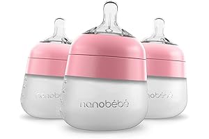 Nanobébé Flexy Silicone Baby Bottle, Anti-Colic, Natural Feel, Non-Collapsing Nipple, Non-Tip Stable...
