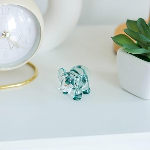 Miniatura 4 de Figura artística de animales soplados de vidrio índigo y transparente, colección de animales de elefante coleccionables de regalo y accesorios