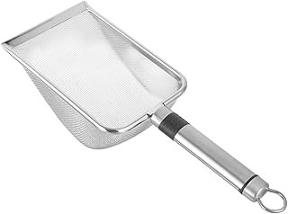 Hohopeti Colher De Areia Para Gatos De Aço Inoxidável Caixa De Areia Para Gatos Colher De Cocô Caixa De Areia Antiaderente De Metal Para Caixa De Areia Colheres De Areia Para Gatos Filtro