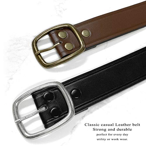 BS1303 Heavy Duty Uniform Work Belt Genuine Full Grain Leather Casual Jean Belt 1-3/4"(45mm) wide3