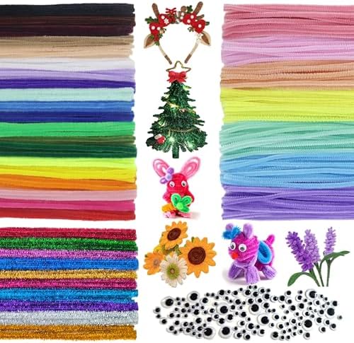 Pipe Nettoyants Chenille Tiges 30cm pour Bricolage Foncé