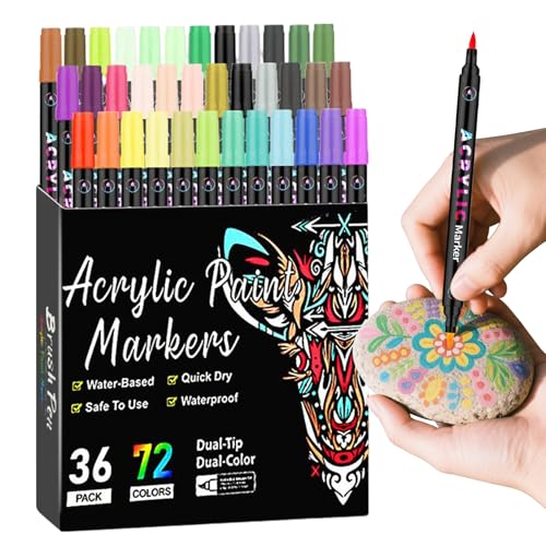 Marqueurs peinture acrylique double pointe pour fournitures scolaires et projets artistiques