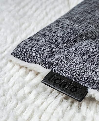 lionto Wendedecke wärmend für Hunde und Katzen, gefütterte Liegedecke waschbar mit strapazierfähiger und flauschiger Seite, 60x45 cm, hygienische Matte mit Kälteschutz für Haustiere aller Größen, grau