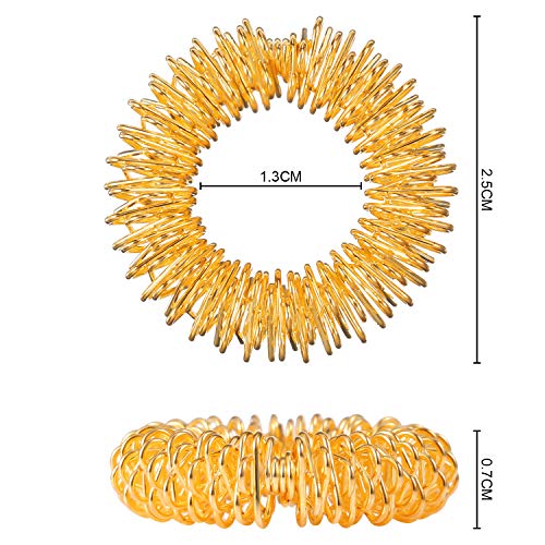 50 Pieces Acupressure Rings Spiky Sensory Finger Rings, Spiky Finger Ring Acupressure Ring Set For Teens, Adults, Silent Stress Reducer And Massager (Red, Blue, Green, Gold, Silver) #TOP1