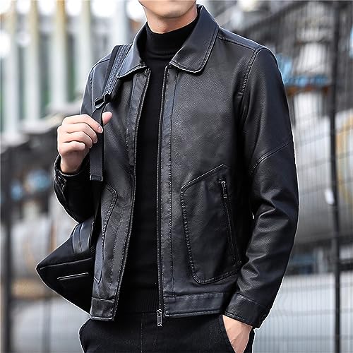 Chaqueta de cuero sintético para hombre, color negro, talla 4X-Large miniatura 2