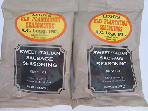 TWO PACKS SWEET ITALIAN seasoning for 50 lbs of meat from AC Legg Old Plantation. FAVORITE RECIPE.