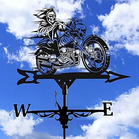 Dantazz Wetterhahn Windrad, Wetterhahn Metall für Garten, Windrichtungsanzeiger Garten mit Stab, 3D Wetterhahn Design Dekoration Cover