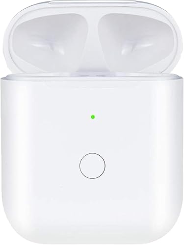 Funda de carga inalámbrica para Airpods  Funda de carga de Airpod de repuesto compatible con Airpods 1 2 con botón de sincronización de